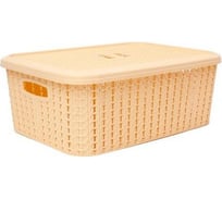 Корзина с крышкой Comfort Life Вязаный узор 6 л, коричневая 1/24 ЕК-600-8