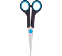 Комплект ножниц OfficeSpace, 24 шт в упаковке, 16 см, черные с синими вставками, ПВХ-чехол с ом 264901