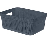 Корзина Blocker п/п, 365x270x141, 11 л, с ручками, стенки перфорированные, дно сплошное, космический серый 36142
