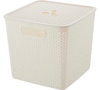 Корзина для хранения Blocker п/п, 310x310x280, 21 л. с крышкой, стенки перфорированные, белое облако 36160