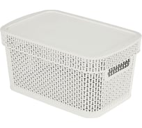 Корзина Blocker п/п, 281x185x139, 5 л, с крышкой, стенки перфорированные, дно сплошное, белое облако 36145