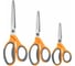 Ножницы BRAUBERG PROFESSIONAL 3 шт 135, 180, 210 мм, серо-оранжевые ручки 272981 1