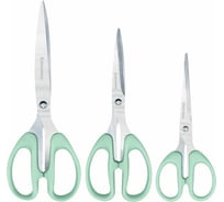Ножницы BRAUBERG CLASSIC PRO 3 шт 155, 185, 210 мм, мятные ручки 272979