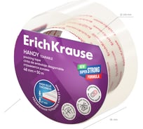 Упаковочная клейкая лента ErichKrause Handy tearable повышенной прозрачности, легко оторвать руками, 48 mmх50 m (в пленке по 1 шт) 58747