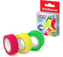 Клейкая лента ErichKrause Для маркировки, 18 мм x 20 м, полупрозрачная, цветная, ассорти 40200