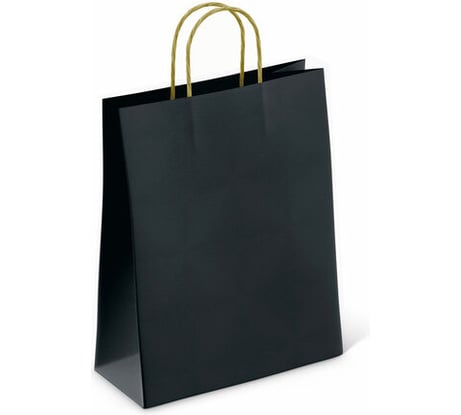 Крафт пакет бумажный ОФИСМАГ Black 26х15х35 см, с кручеными ручками, плотность 80 гр/м2, моноцвет 112429 701004