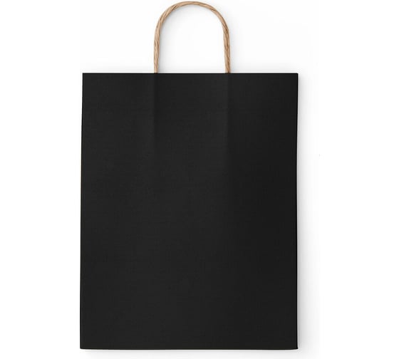 Крафт пакет бумажный ОФИСМАГ Black 26х15х35 см, с кручеными ручками, плотность 80 гр/м2, моноцвет 112429 701004