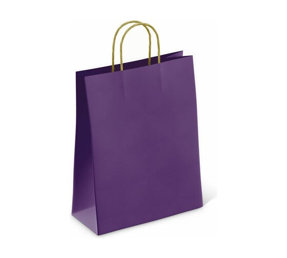Крафт пакет бумажный ОФИСМАГ Dark violet 26х15х35 см, с кручеными ручками, 80 гр/м2, моноцвет, 112405 701003