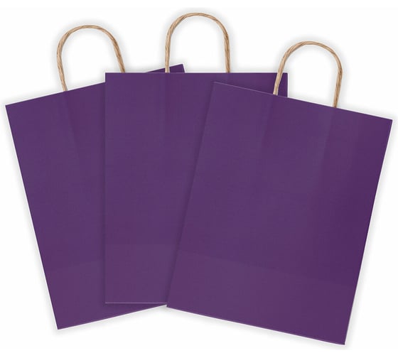 Крафт пакет бумажный ОФИСМАГ Dark violet 26х15х35 см, с кручеными ручками, 80 гр/м2, моноцвет, 112405 701003