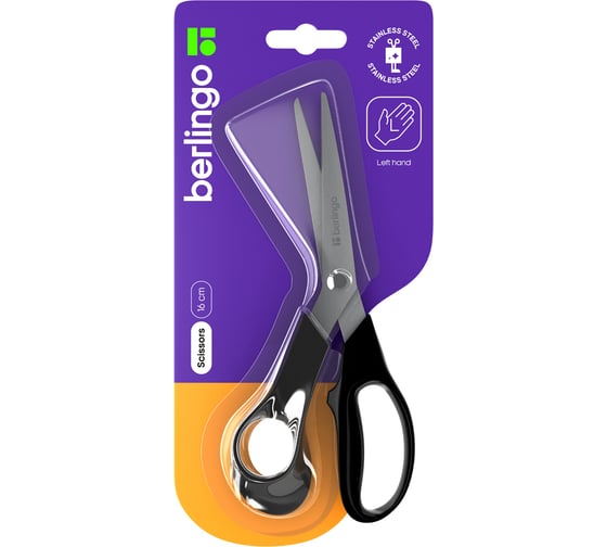 Ножницы для левшей Berlingo Left Hand 16 см, эргономичные ручки, европодвес DNs_16005 1