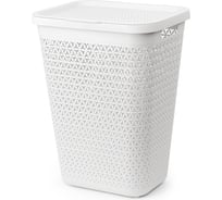 Корзина для белья ЗПИ Альтернатива Элемент 55 л белый М8901
