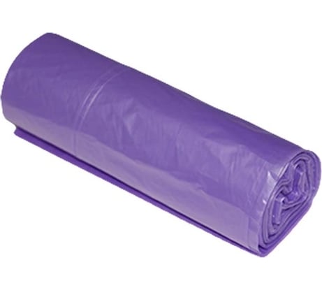 Мешки для мусора с завязками фиолетовые (20 шт; 60 л; 30 мкм; ПНД; 60x70 см) ООО Комус 839693