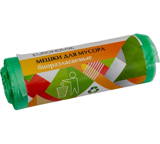 Мешки для мусора биоразлагаемые (30 шт; 30 л; 6 мкм; 48х57 см; ПНД) EUROHOUSE 9078