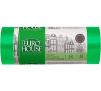 Мешки для мусора биоразлагаемые (20 шт; 60 л; 8 мкм; 60х70 см; ПНД) EUROHOUSE 9079