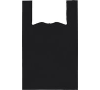 Пакет-майка LAIMA комплект 100 шт, 30+18x55, ПНД черный, 15 мкм 700789