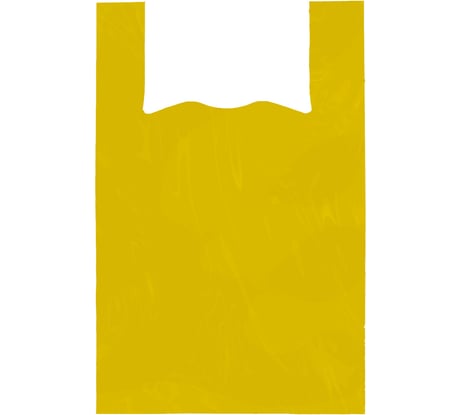 Пакет-майка LAIMA комплект 100 шт, 38+20x70, ПНД желтый, 25 мкм 700791