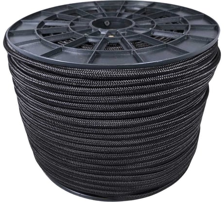 Шнур плетеный полипропиленовый ООО Оптхозторг 10 мм, 200 м, черный 1101200