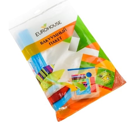 Вакуумный пакет EUROHOUSE 60х80 см, пластик, ПВХ, 55 мкрн 7157