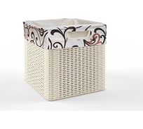 Плетеная корзина Элластик-Пласт с тканевым мешком бежевая ЭП 582471