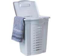 Пластиковая корзина для белья Элластик-Пласт 60 л, белый ЭП 013310