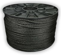 Шнур вязаный ООО Оптхозторг полипропиленовый, 6 мм, 200 м, черный 3061200