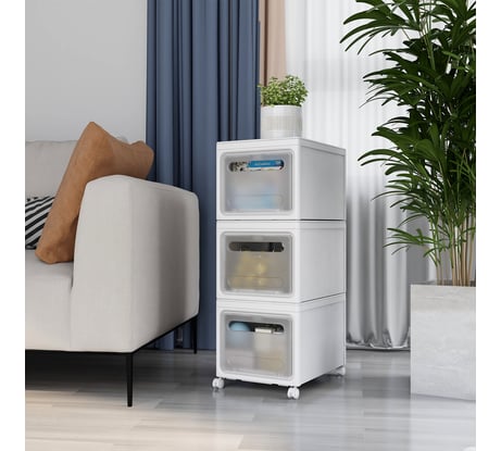 Комод для хранения вещей HOMSU Premium из 3 ящиков с колесиками, 80x30x25 см HOM-1341