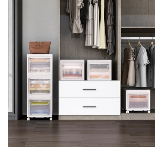 Комод для хранения вещей HOMSU Premium из 3 ящиков с колесиками, 80x30x25 см HOM-1341