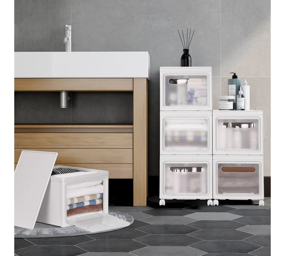 Комод для хранения вещей HOMSU Premium из 3 ящиков с колесиками, 80x30x25 см HOM-1341