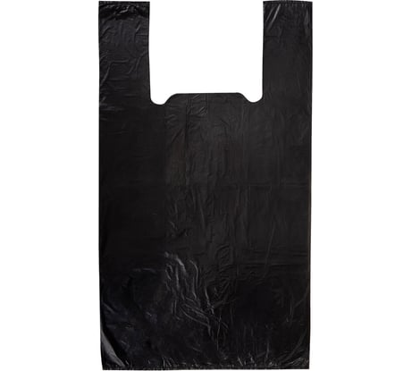 Пакет майка LAIMA КОМПЛЕКТ 100 штук, 28+15x55, ПНД черный, 15 мкм 700788