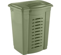 Пластиковая корзина для белья Элластик-Пласт 60 л, оливковый ЭП 388927