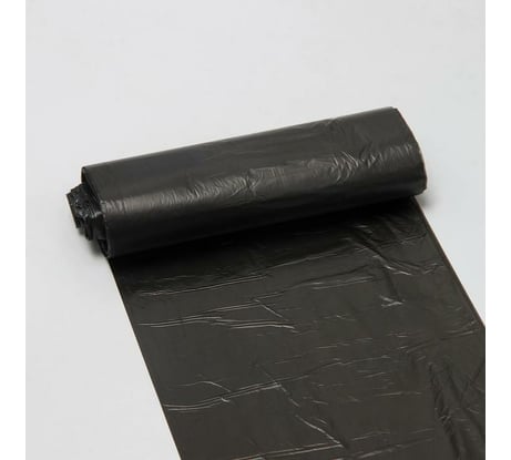 Мешки для мусора Стандарт (20 шт; 45х54 см; 30 л; 5 мкм; ПНД; черные) Доляна 1241389