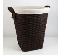 Круглая плетеная корзина для белья Доляна Элегант цвет коричневый 39,5х39,5х43,5 см 4697108