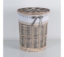 Овальная плетеная корзина для белья Доляна Бохо 36х36х46 см 4562949
