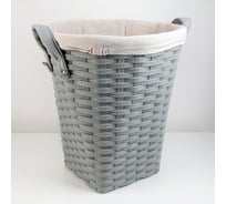 Круглая плетеная корзина для белья Доляна Элегант цвет серый 39,5х39,5х43,5 см 4697109