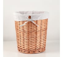 Круглая плетеная корзина для белья Доляна Рустик 29х29х33 см, малая 4562975