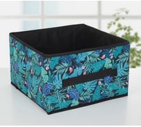Короб для хранения Доляна Тропики 29х29х18 см, цвет синий 2694155