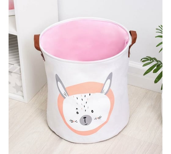 Корзина для белья Доляна Зайка с ручками 35х40 см 5469872