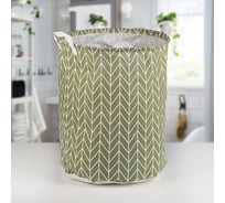 Корзина для белья Доляна Зигзаг 35х35х60 см, цвет зелёный 3572016