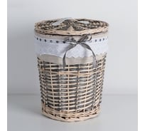 Овальная плетеная корзина для белья Доляна Бохо 30х30х38 см 4562948