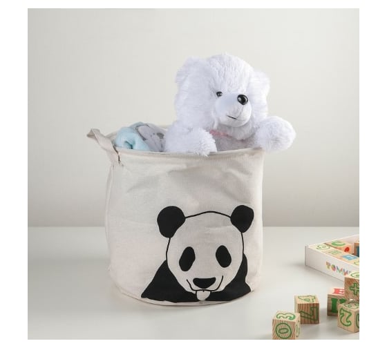 Корзина для белья Доляна Панда 30х30х30 см 4093113