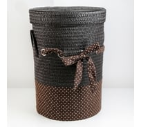 Круглая плетеная корзина для белья Доляна Грей цвет коричневый 36,5х36,5х49 см 4697114