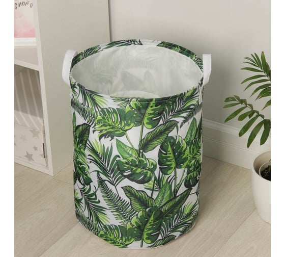 Корзина для белья Доляна Тропики 35х45 см, с затяжкой 5470011
