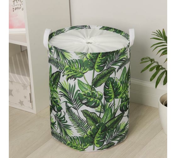 Корзина для белья Доляна Тропики 35х45 см, с затяжкой 5470011
