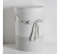 Круглая плетеная корзина для белья Доляна Грей цвет белый 41х41х55 см 4562953
