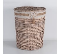 Овальная плетеная корзина для белья Доляна Бантик 46х46х56 см 4562947