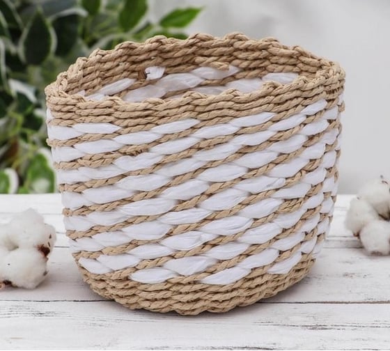 Плетеная корзина для хранения Доляна Элли 14х14х12 см 5075262 1