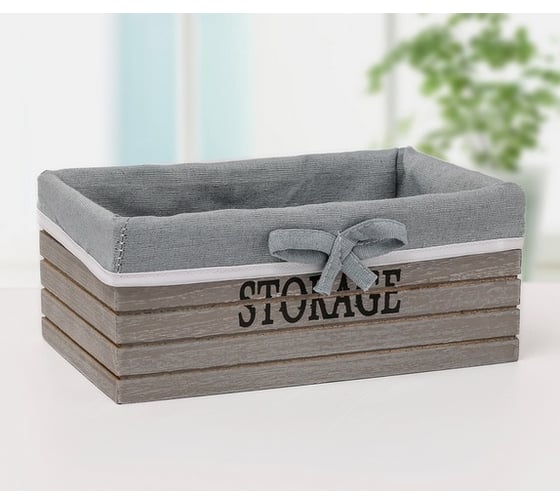 Короб для хранения Доляна STORAGE 20х11.5х9 см, малый, цвет серый 3954831 1