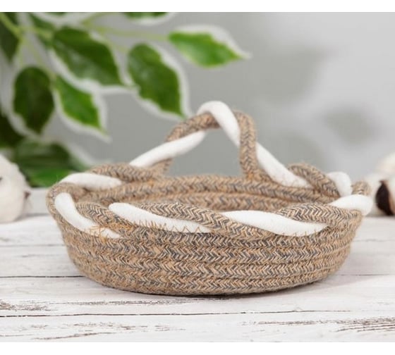 Плетеная корзина для хранения Доляна Визави 21х19х5 см 5075261 1