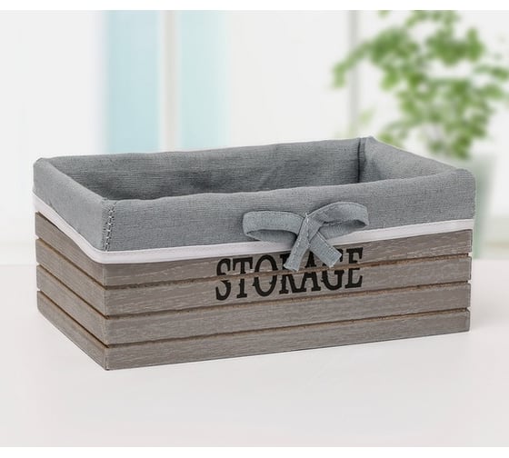 Короб для хранения Доляна STORAGE 24х16х10 см, средний, цвет серый 3954830 1