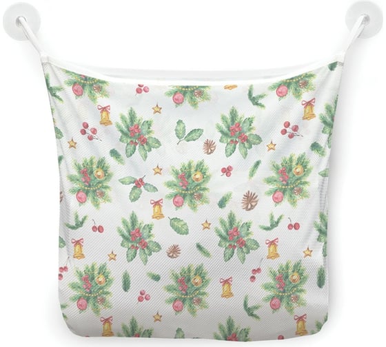 Органайзер для ванной - Сетка настенная на присосках для игрушек JoyArty "Букет с омелой", 39x33 см, tgb_380860 1